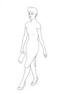 Clean line-art abstraction of 1950s to 1960s qipao silhouette knowledge
