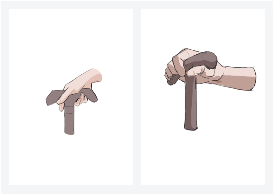 One participant's drawing result without prototype support on the left and with prototype support on the right